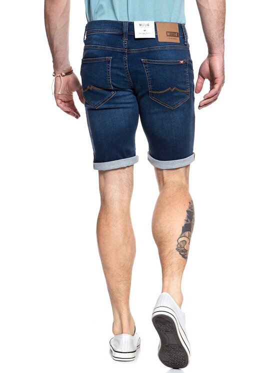 Mustang Mustang Szorty jeansowe CHICAGO SHORT Niebieski Slim Fit
