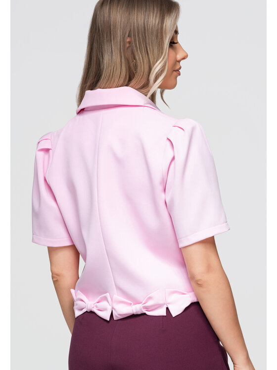 Ombre Ombre Marynarka OW-BL-E0002 Różowy Slim Fit