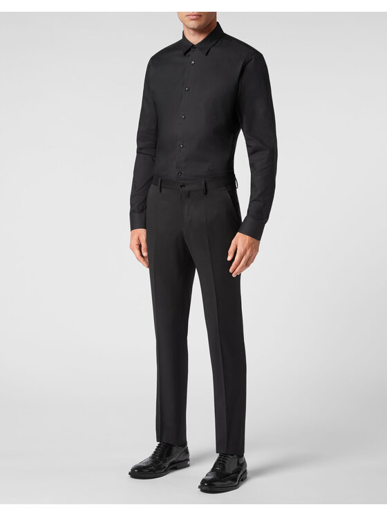 PHILIPP PLEIN PHILIPP PLEIN Spodnie materiałowe 277 Czarny Regular Fit