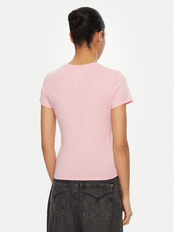 Tommy Jeans Tommy Jeans T-shirt Essential DW0DW19447 Ružičasta Slim Fit