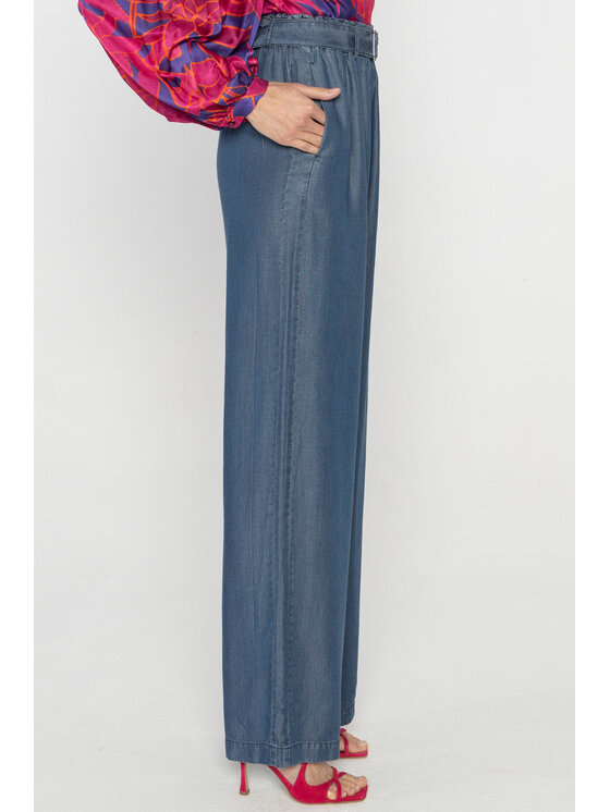 Deni Cler Milano Deni Cler Milano Spodnie materiałowe T-DC-5231-D2-09-58-1 Granatowy Loose Leg