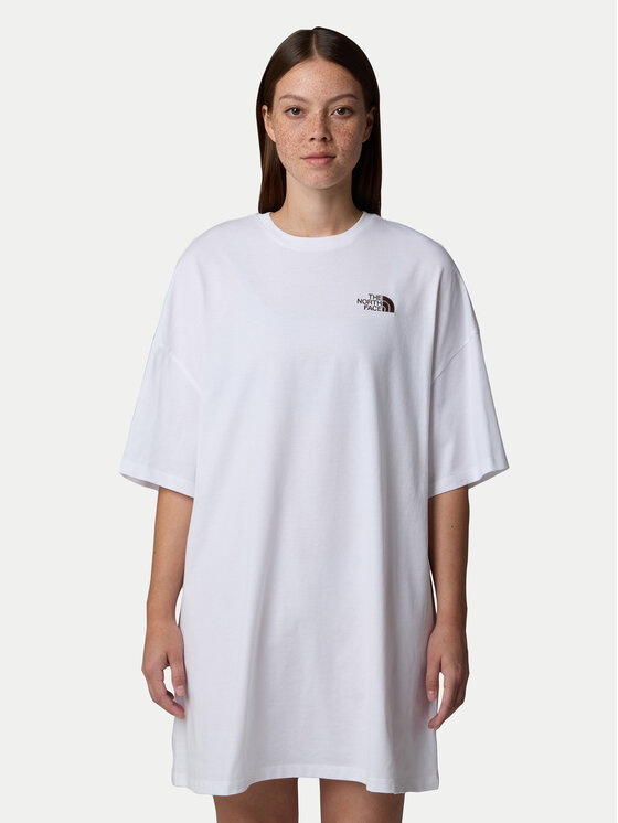 The North Face Každodenné šaty Simple Dome NF0A87NF Biela Relaxed Fit