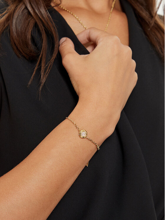 Guess Guess Zestaw łańcuszek i bransoletka JUBS04 692JW Złoty