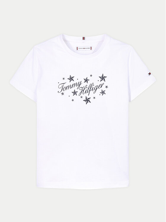 Tommy Hilfiger Tommy Hilfiger T-Shirt KG0KG08250 D Biały Regular Fit