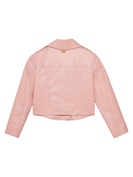 TWINSET TWINSET Bunda z imitácie kože 251GJ2561 Ružová Regular Fit
