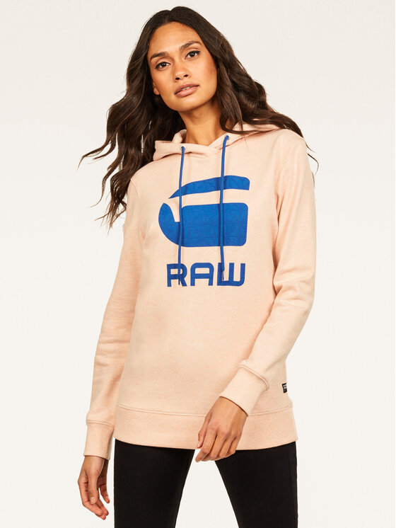 G-Star Raw Džemperis ar kapuci Boyfriend Diamond Line Graphic Hooded D16236-A613-B243 Rozā Loose Fit