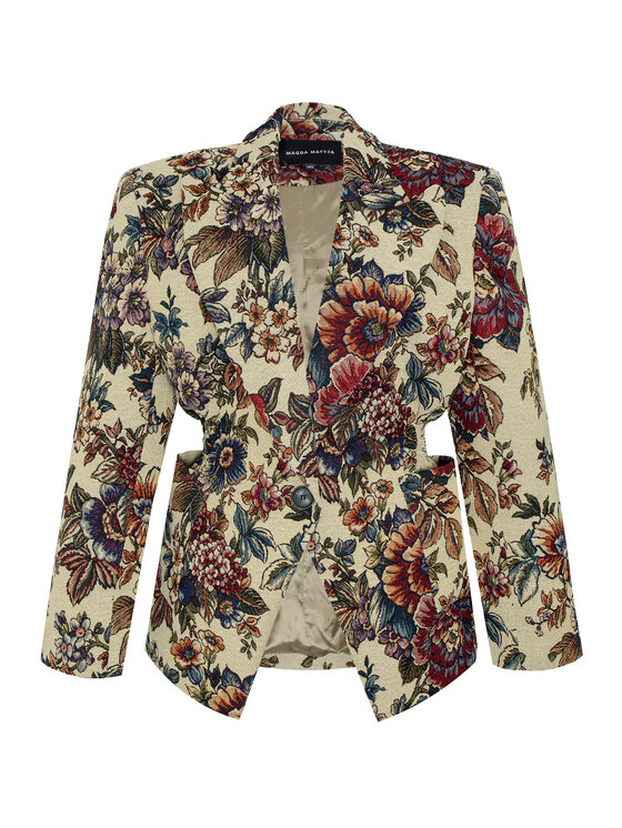 Magda Matyja Magda Matyja Marynarka GIANA BLAZER Beżowy Oversize