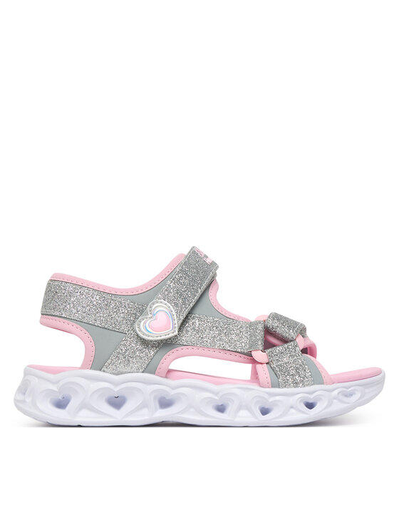 Skechers Sandale S-Lights: Heart Lights Sandal - Sugar Sparks 303114L/SLPK Argintiu