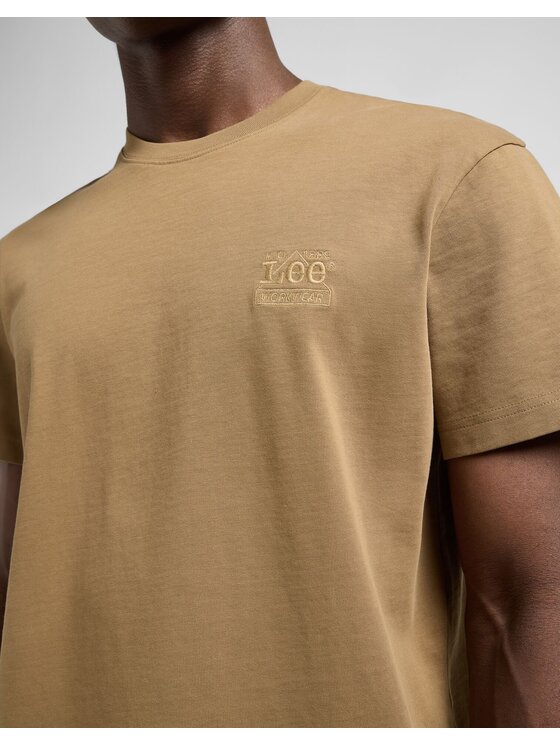 Lee Lee T-Shirt ESSENTIAL TEE Zielony Regular Fit