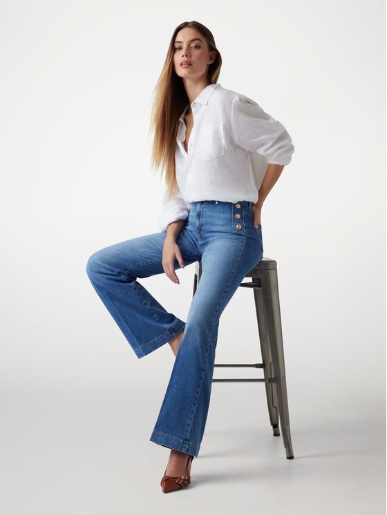 Guess Guess Τζιν 174909 Μπλε Flared Fit