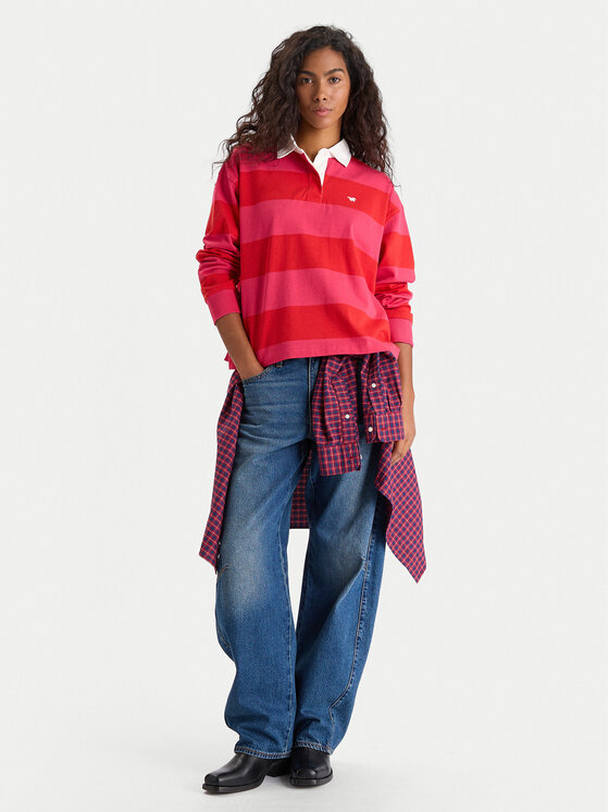 Mustang Mustang Поло Anna 1016773 Червоний Relaxed Fit