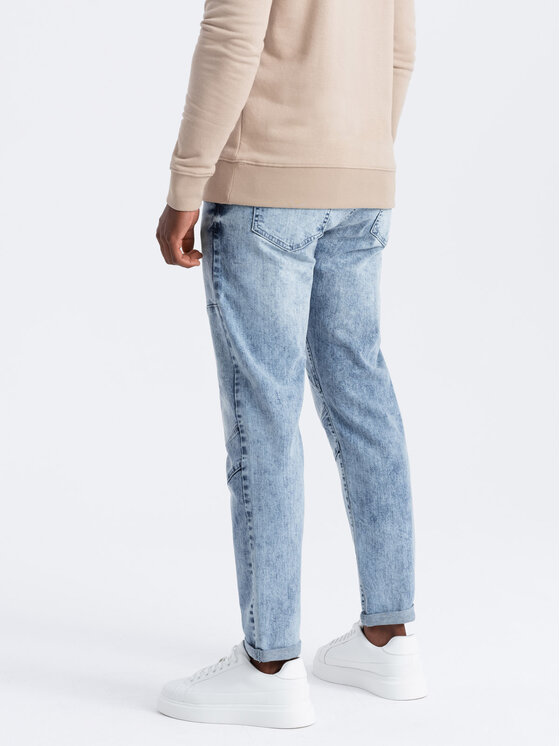 Ombre Ombre Jeansy OM-PADP-0161 Modrá Slim Fit