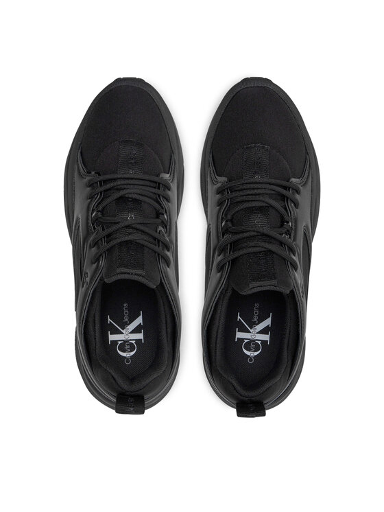 Calvin Klein Jeans Calvin Klein Jeans Snīkeri Retro Tennis Low Lace Mix Mg Mtr YW0YW01497 Melns