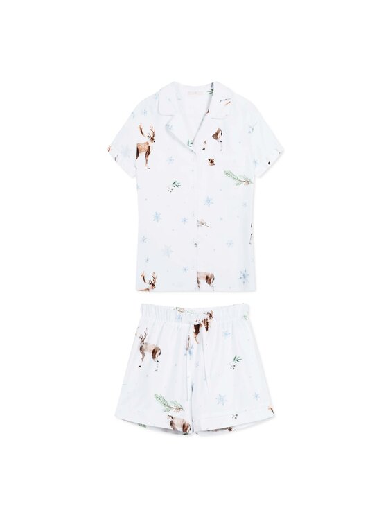 White pocket White pocket Piżama Satynowa Biały Regular Fit