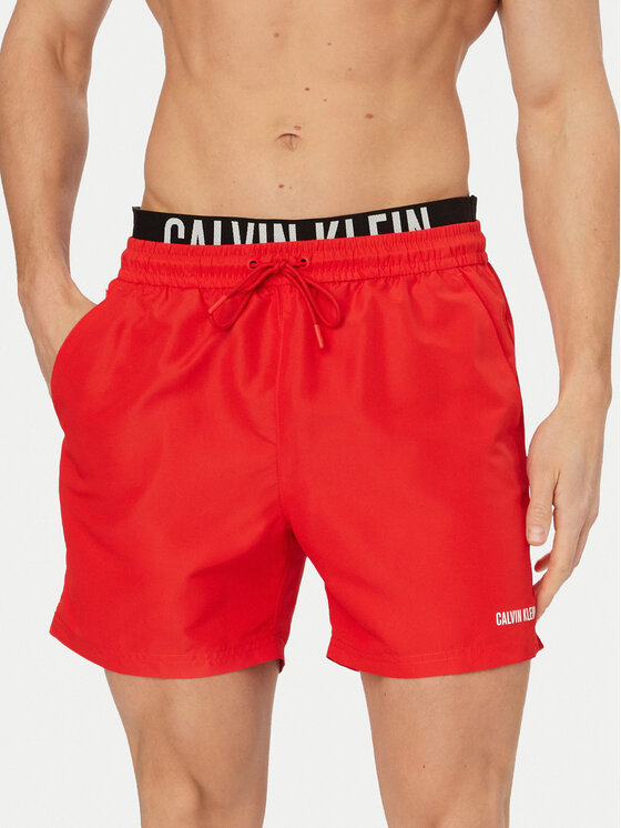 Calvin Klein Swimwear Pantaloni scurți pentru înot LV00N61015 Roșu închis Regular Fit