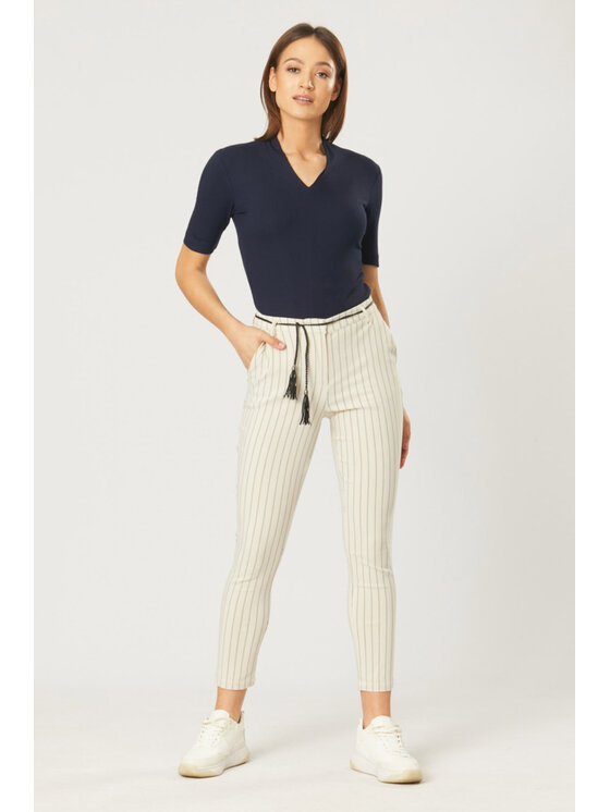 QUIOSQUE QUIOSQUE Dámské kalhoty 3LL002 Béžová Regular Fit