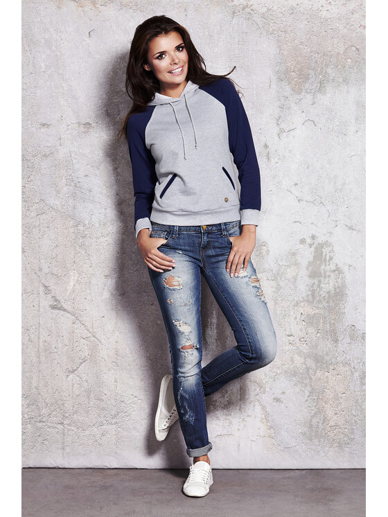 Infinite You Infinite You Mikina M029 Tmavomodrá Basic Fit