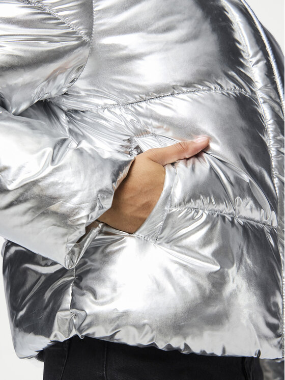 Pieces Pieces Μπουφάν χειμωνιάτικο Namie 17151539 Ασημί Regular Fit
