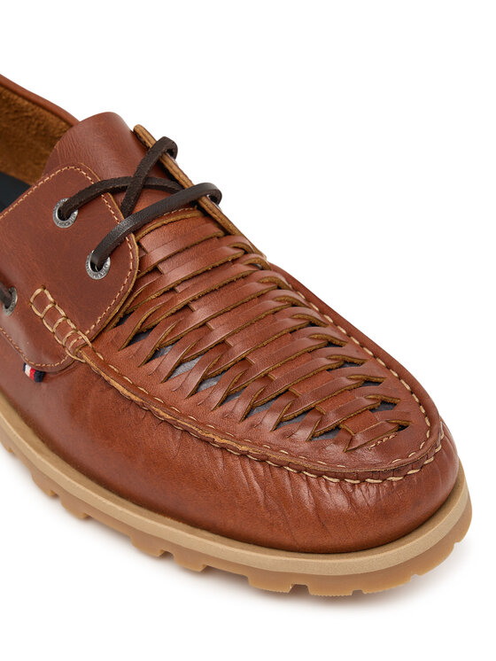 Tommy Hilfiger Tommy Hilfiger Cipele Hilfiger Braided Lth Boat Shoe FM0FM05892 Smeđa