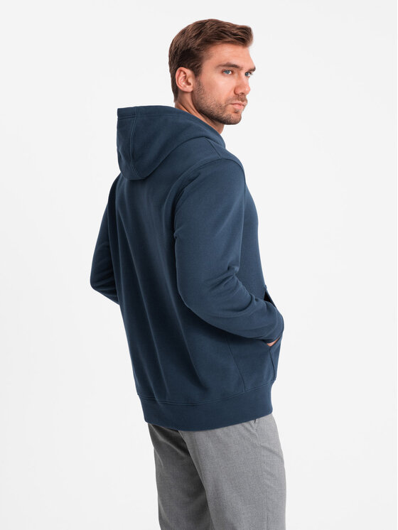 Ombre Ombre Mikina OM-SSNZ-0144 Tmavomodrá Regular Fit