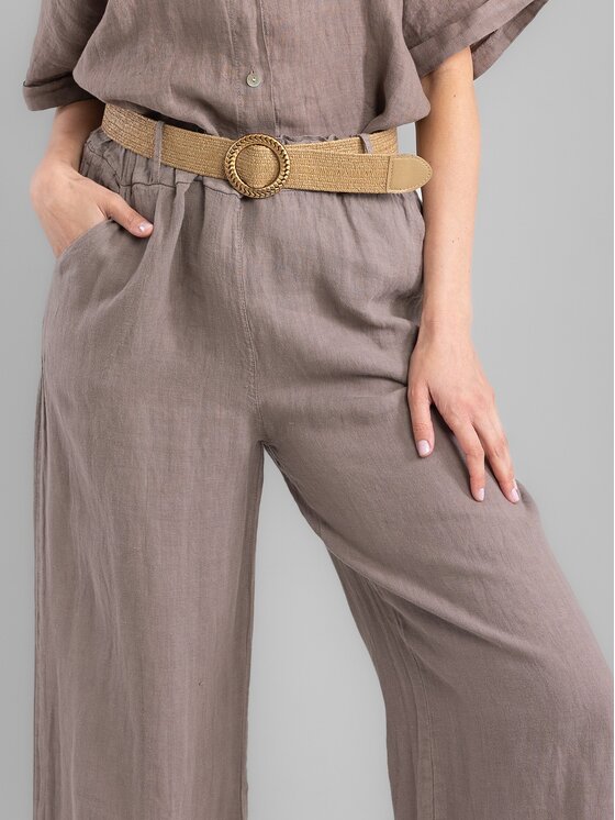 Perso Perso Spodnie damskie PTE255056F Brązowy Regular Fit