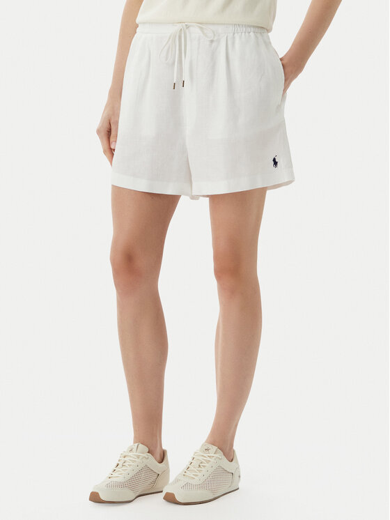 Polo Ralph Lauren Pantalon scurți din material 211A12950002 Alb Relaxed Fit