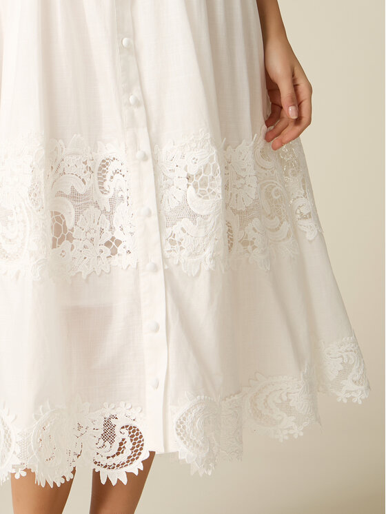 Oltre Oltre Vestito da giorno 7050R005009N011 Bianco A-Line Fit
