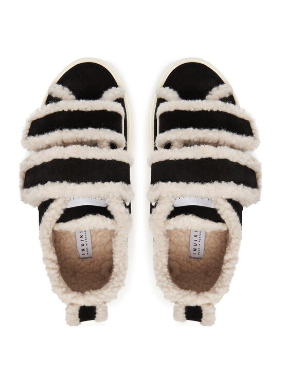 Inuikii Inuikii Sneakersy Shearling Low Velcro 1001.001.0231 Czarny