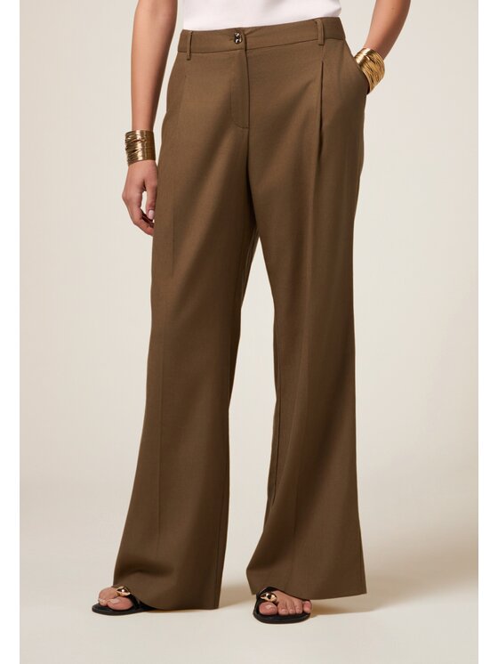 Oltre Oltre Pantaloni di tessuto P078R208668N022 Verde Baggy Fit