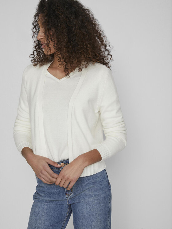 Vila Vila Cardigan Ril 14060800 Bianco Regular Fit