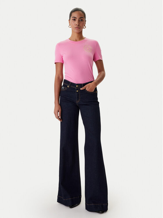 Versace Jeans Couture Versace Jeans Couture Póló 80HAHT02 CJ03T Rózsaszín Slim Fit