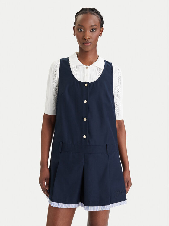 Tommy Jeans Rochie de zi DW0DW22759 Bleumarin Regular Fit