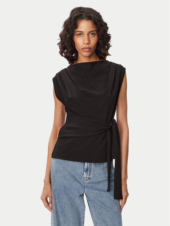 French Connection Bluză Zion 769C5 Negru Slim Fit