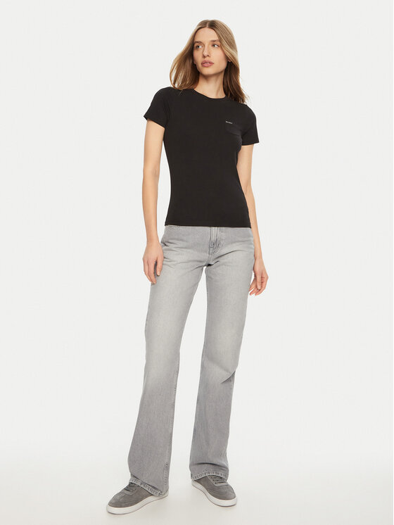 Guess Jeans Guess Jeans Marškinėliai W5RI52 J1314 Juoda Regular Fit