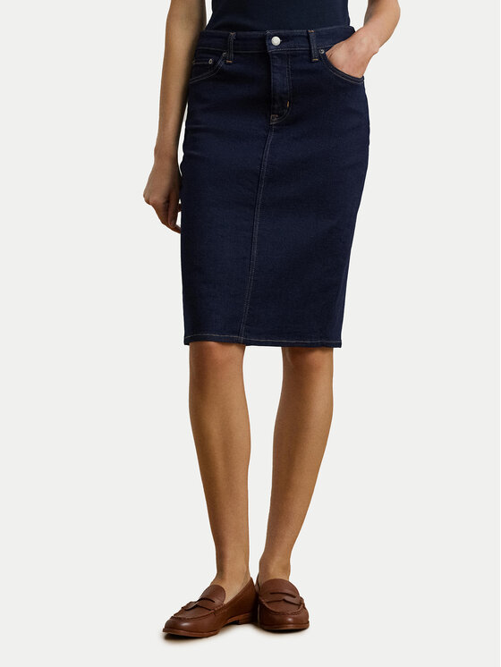 LAUREN RALPH LAUREN LAUREN RALPH LAUREN Džínová sukně 200813134001 Tmavomodrá Straight Fit