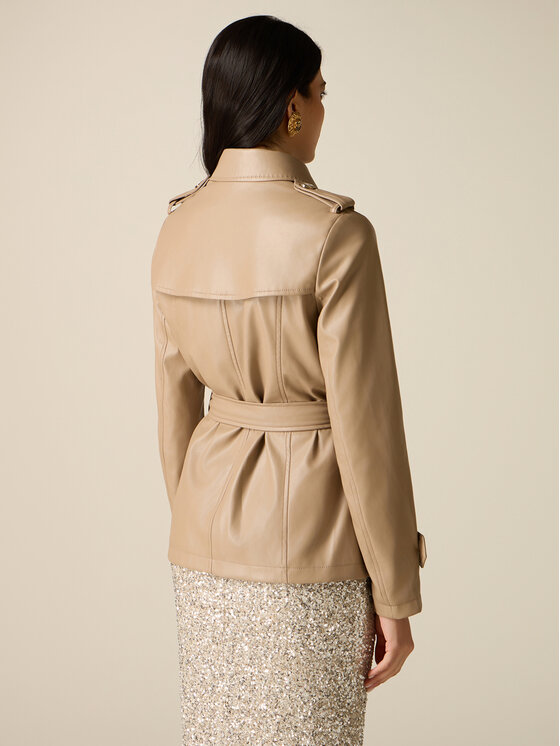 Oltre Oltre Giacca in similpelle R373R002355N002 Beige Slim Fit