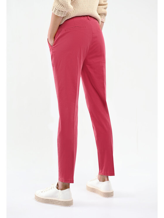 Volcano Volcano Spodnie materiałowe R-MIRA Różowy Slim Fit