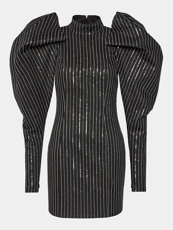 ROTATE ROTATE Koktejlové šaty 112027100 Černá Slim Fit