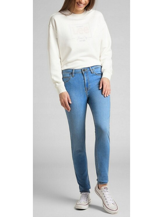 Lee Lee Jeansy Scarlett High Niebieski Skinny Fit