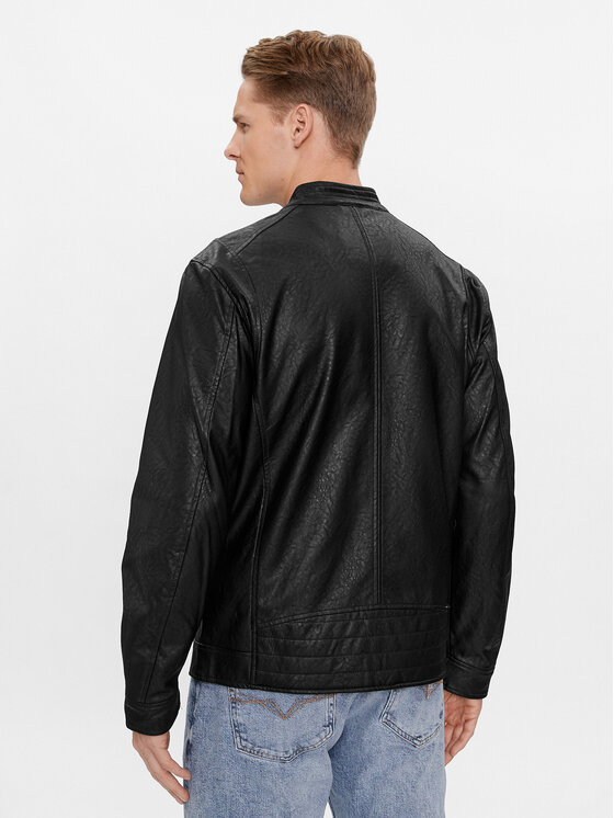Guess Guess Dirbtinės odos striukė M4RL08 WFW30 Juoda Regular Fit