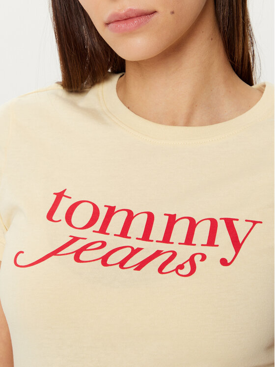 Tommy Jeans Tommy Jeans Tričko DW0DW19447 Žltá Slim Fit