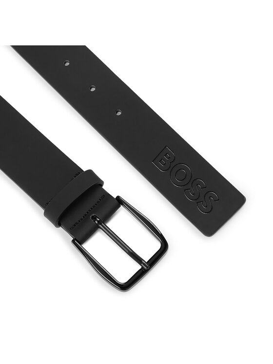 BOSS Boss Чоловічий ремінь Tobi-Logtip Sz35 50513086 Чорний