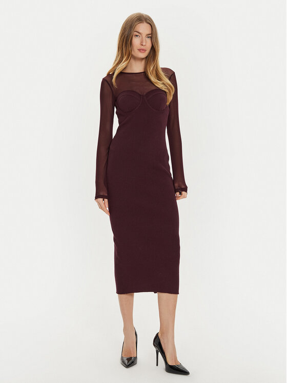 TWINSET Koktejlové šaty 242AT3040 Fialová Slim Fit