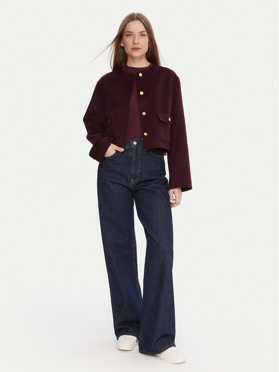 Tommy Hilfiger Tommy Hilfiger Prechodná bunda WW0WW47446 Bordová Regular Fit