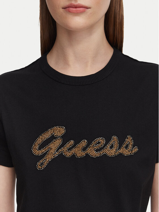 Guess Guess Футболка W6YI29 K4348 Чорний Regular Fit