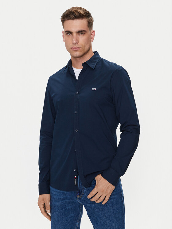 Férfi Ing Tommy Jeans, Méret: XS, Sötétkék, Entry DM0DM19519