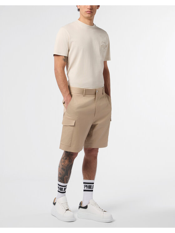 PHILIPP PLEIN PHILIPP PLEIN Szorty materiałowe 29928 Beżowy Regular Fit