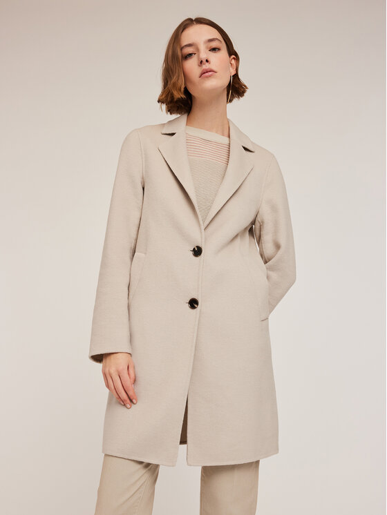 Motivi Motivi Cappotto 0054Q000554N002 Bianco Regular Fit