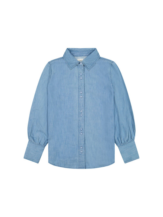 Lee Lee Koszula BALLOON SVE SHIRT Niebieski Relaxed Fit