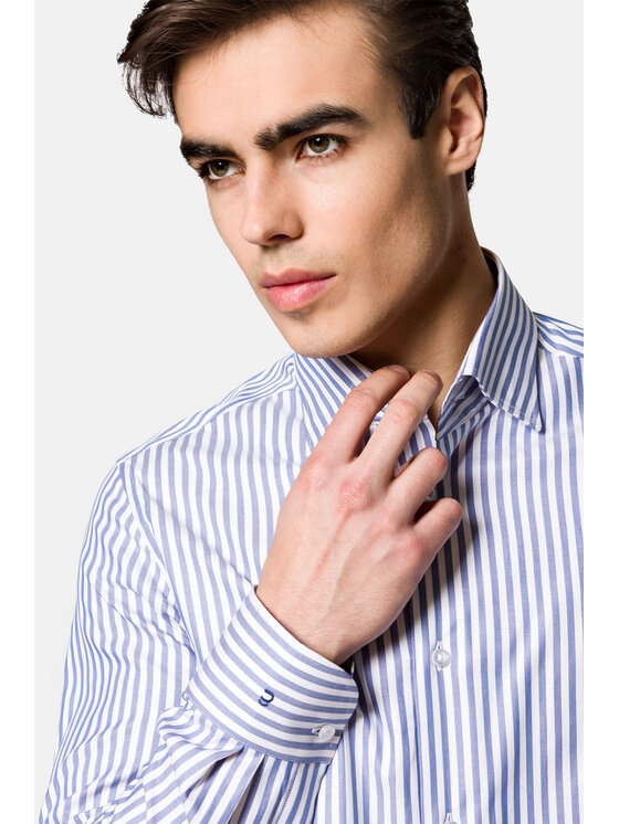 Lancerto Lancerto Koszula Perugia KO051222000054 Niebieski Slim Fit